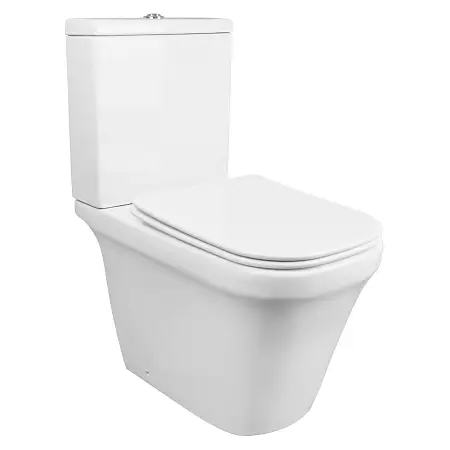 Унитаз-компакт Azario Кэнди 370х620х780 напольный, безободковый, в комплекте с бачком и сиденьем микролифт (AZ-1503B)