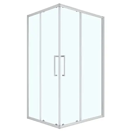 Душевое ограждение Loranto 120x80x190 раздвижная дверь, универсальная, прозрачное стекло 6 мм, профиль сатин (CS-AB01S-128)