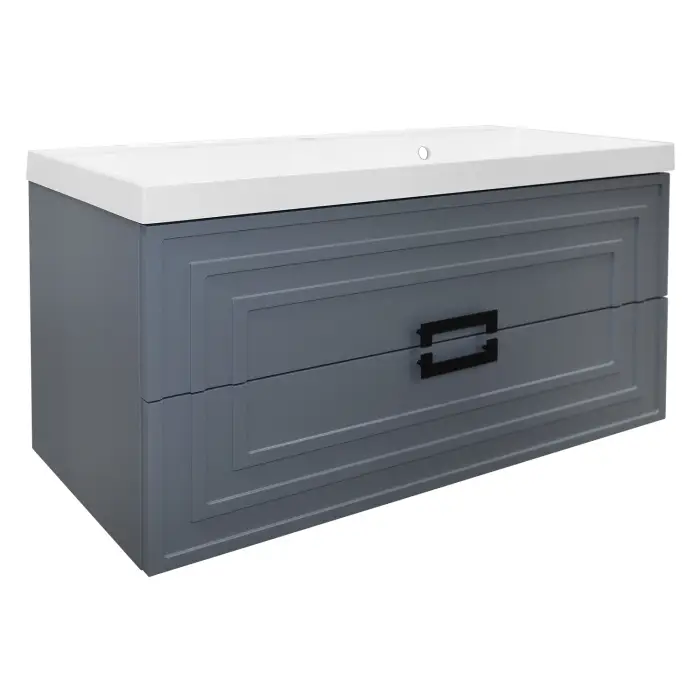 Комплект Тумба Azario ARMARIO 100/2 1000х450х585 подвесная, с раковиной CLASSIK 100, серый матовый (CS00096972)