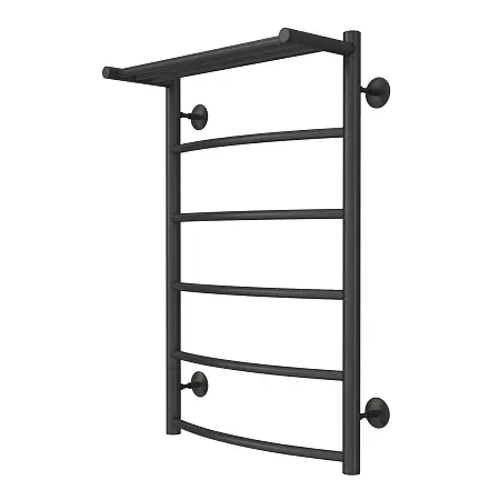 Полотенцесушитель водяной AZARIO VERONA 500/800 с полкой, 5 секций, нижнее/диагональное подключение, 1/2", графит (AZ83864PG)