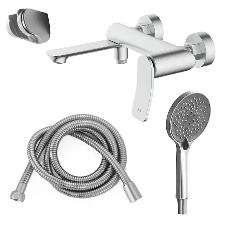 Смеситель для ванны Azario Escaro с ручным душем, керамический картридж, шланг 150 см, сатин (AZ-K3074BN)