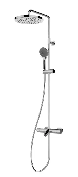 Душевая стойка Bossini ELIOS с термостатическим смесителем для ванны, верхний душ Ø250 мм., ручной душ, цвет хром (L10402.1.030)