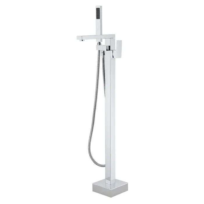 Смеситель для отдельно стоящей ванны Azario Salen напольный, керамический картридж, шланг 150 см, хром (AZ-K311)