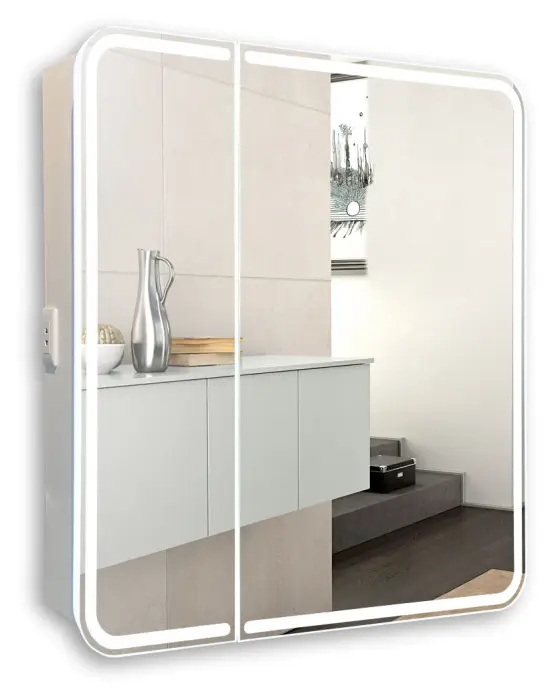 Зеркало-шкаф AZARIO Alliance 805х198х800 LED - подсветка, сенсорный выключатель, белый (LED-00002516)